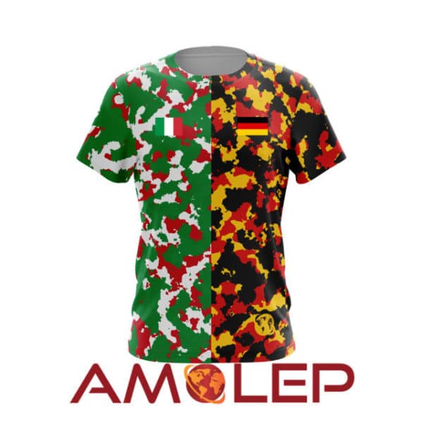 Multinational Half and Half Unisex Camo Flagshirt